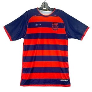Gear FC Batavia Soccer Jersey Mens Medium Navy Orange Striped Blokecore Sport
